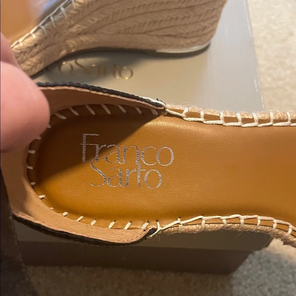 Franco Sarto Black Espadrille Wedge Sandals - Picture 2 of 13